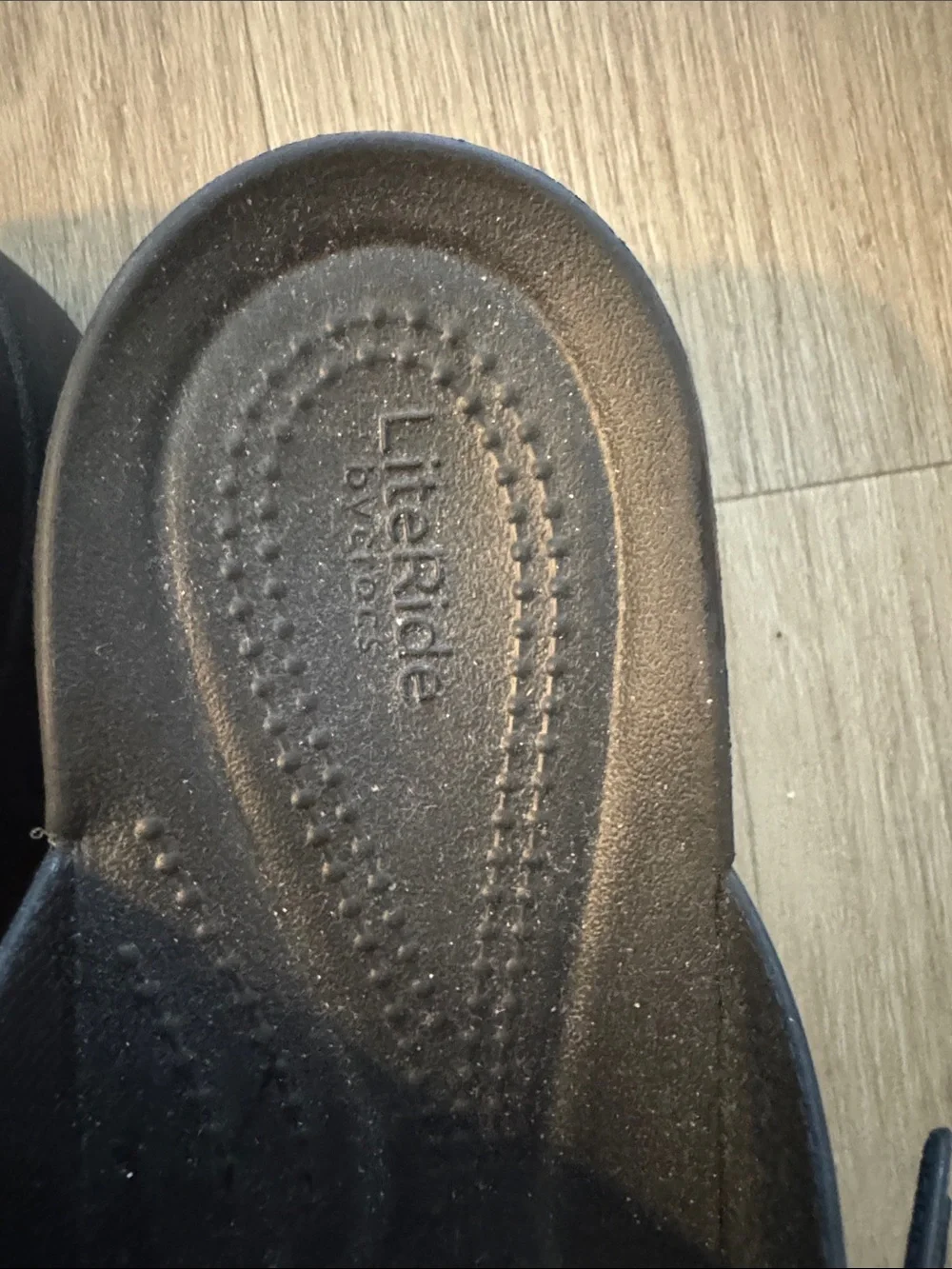 CROCS Black Double Strap Slide Sandals with Silver Stud Fasteners - Picture 8 of 10